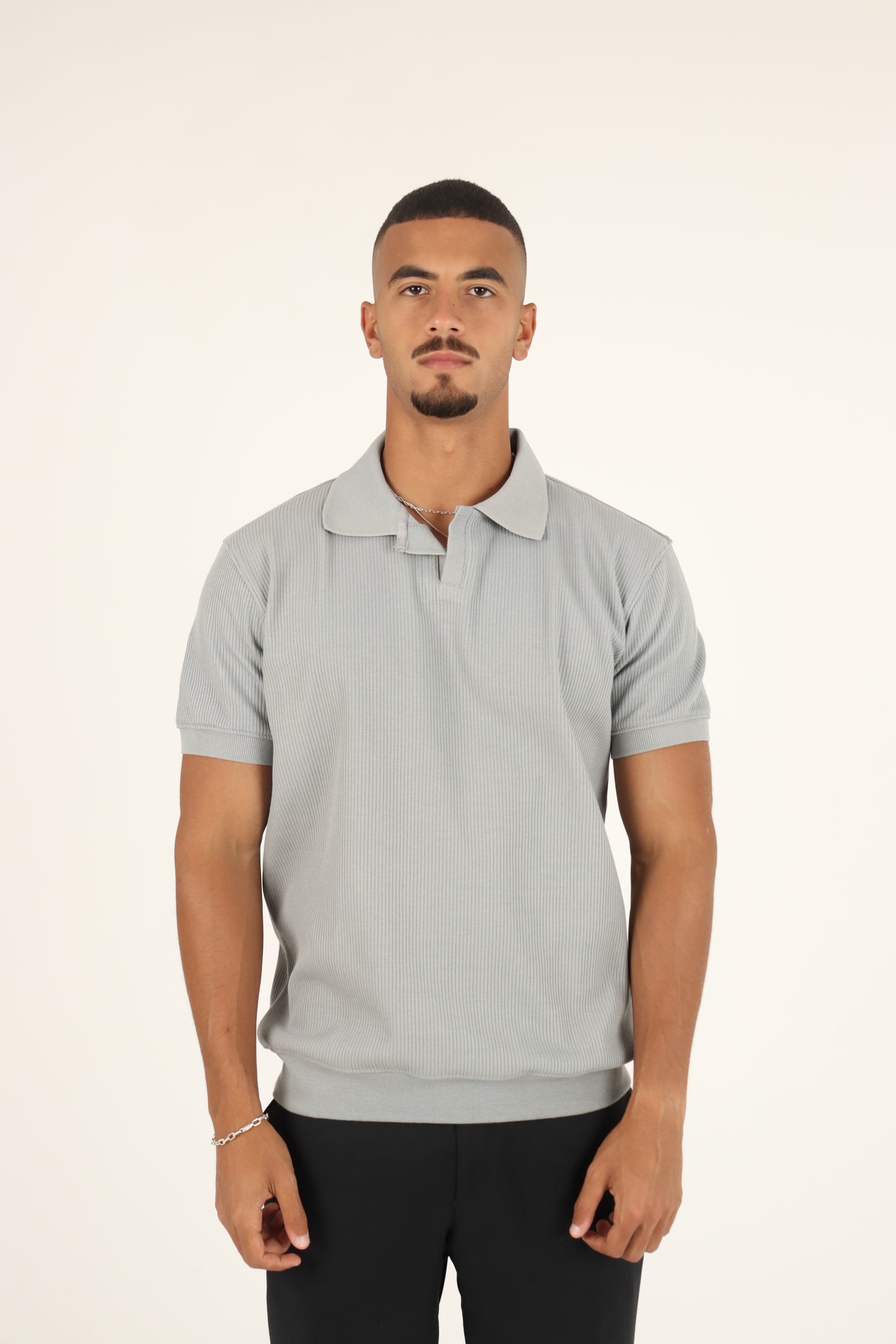Grey Textured Polo