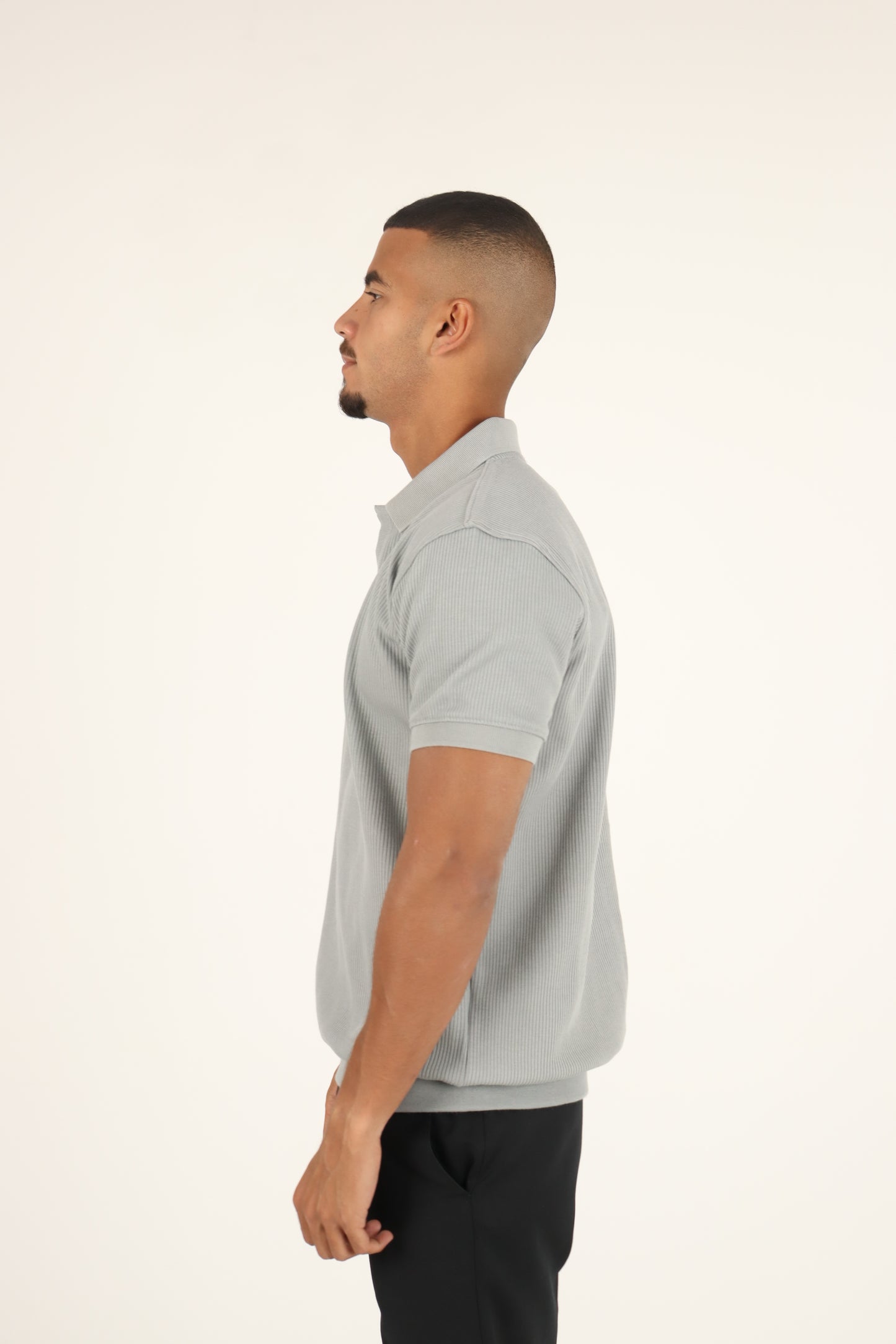 Grey Textured Polo