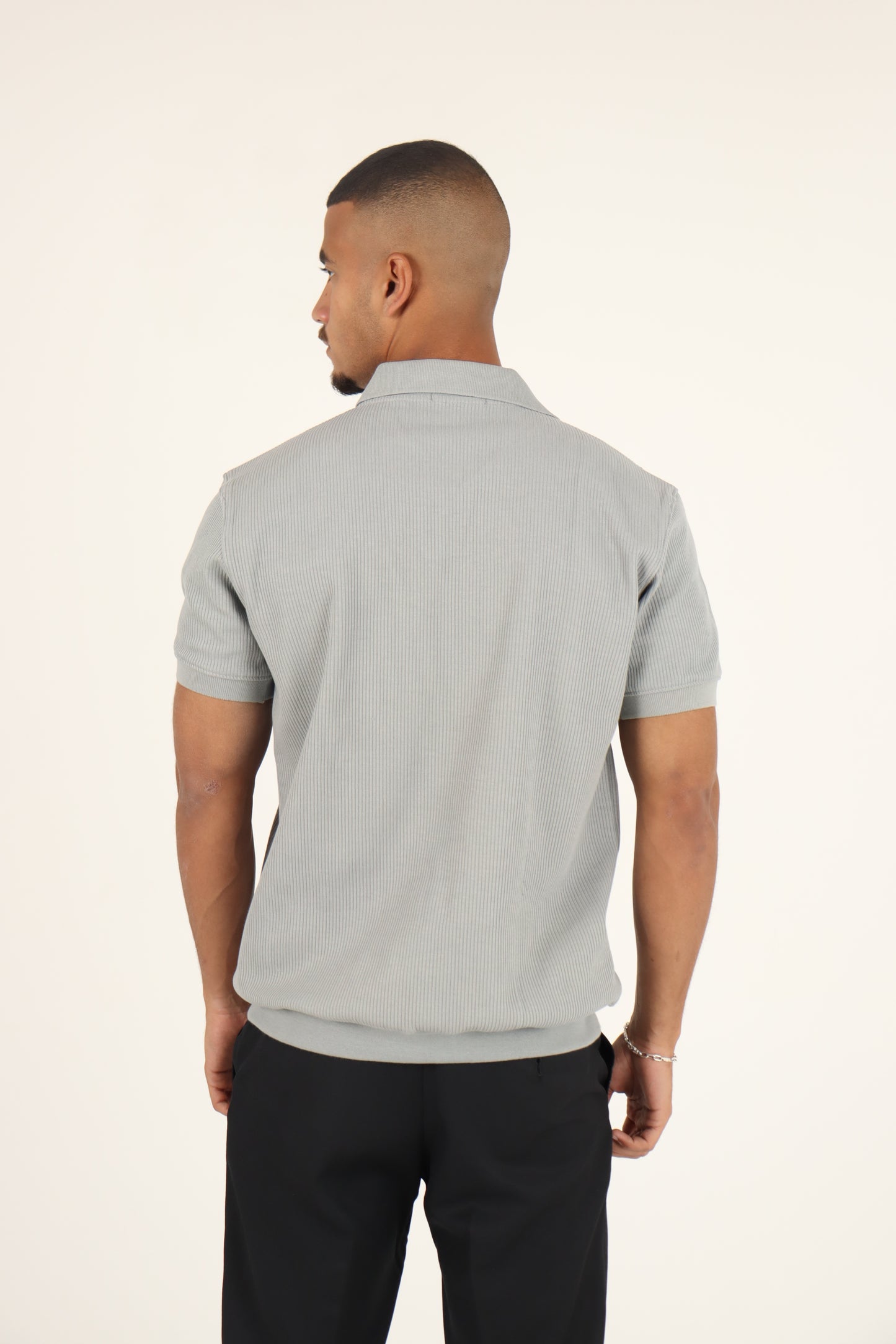 Grey Textured Polo