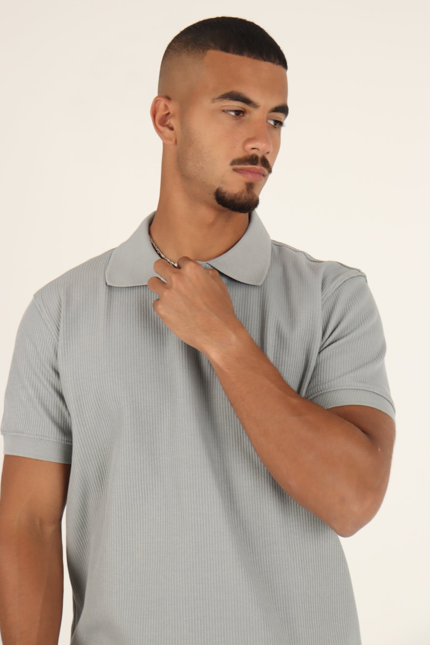Grey Textured Polo
