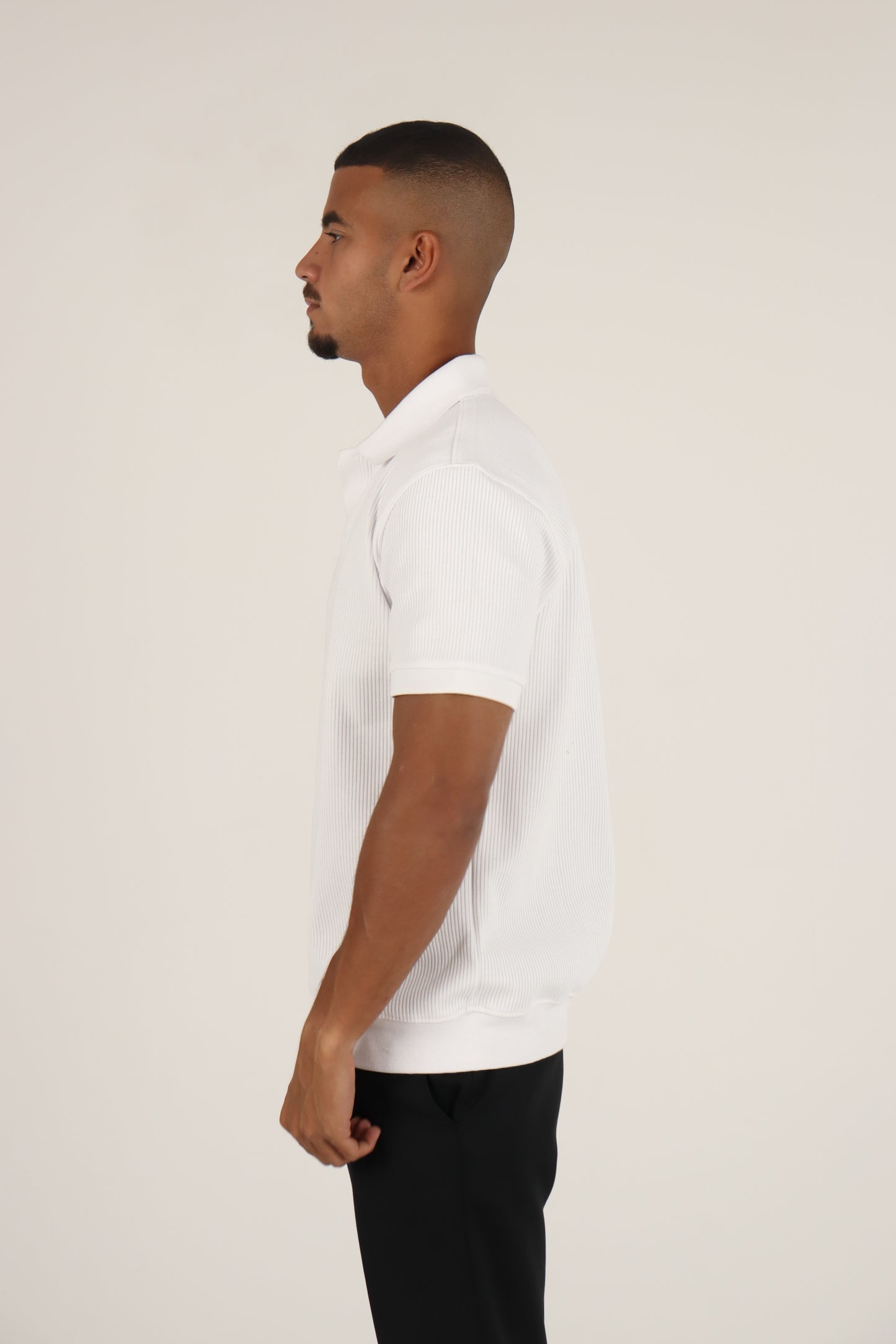 White Textured Polo